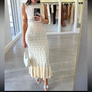 Cream Maxi Stud Dress